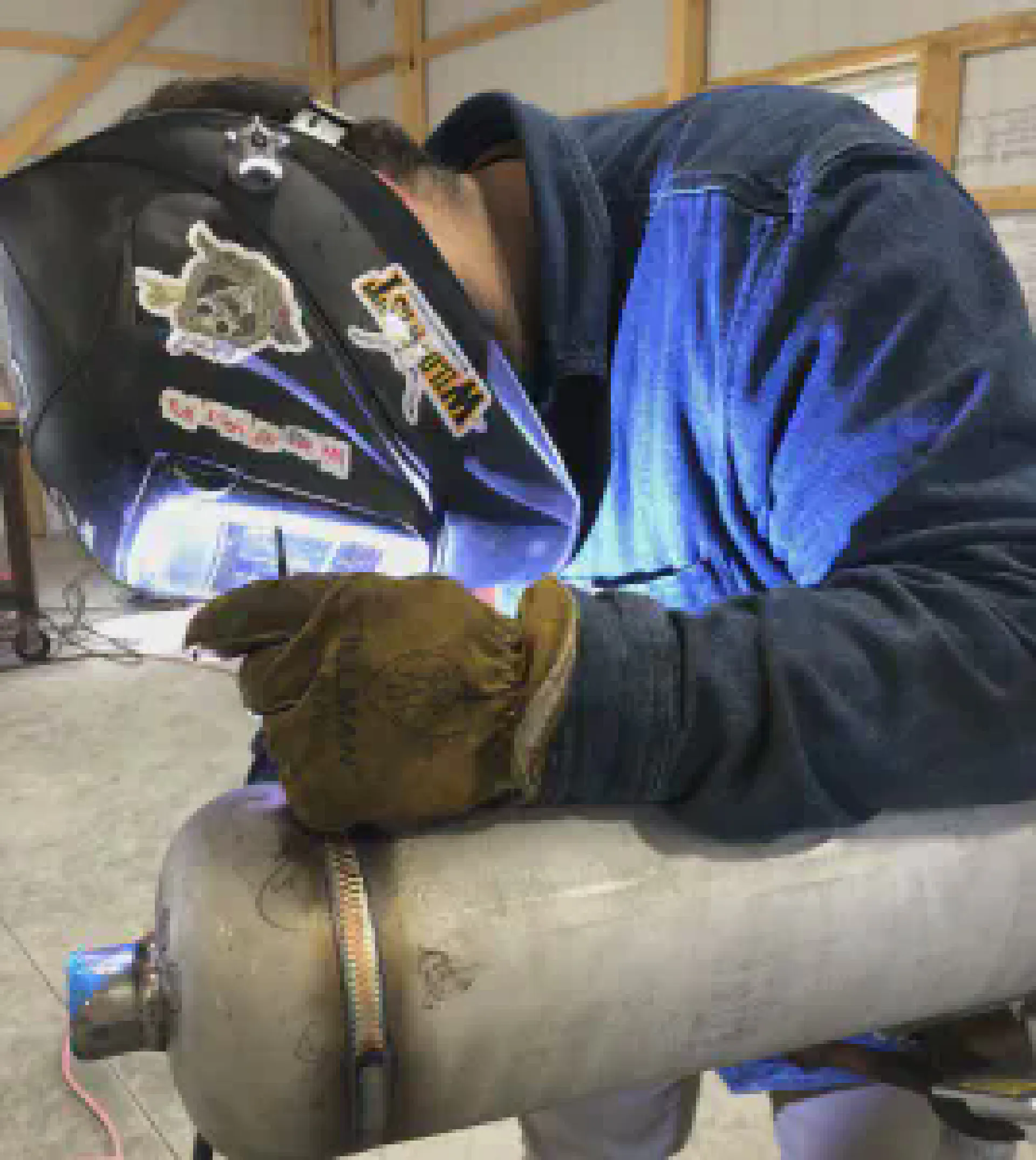 Welding stick welding pipe cap